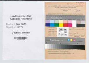 Entnazifizierung Werner Deckers, geb. 04.07.1908 (Spark.Leiter)