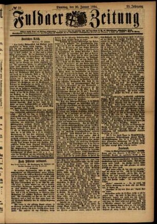 Ausgabe vom Dienstag, den 30. Januar 1894.