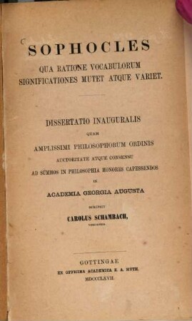 Sophocles qua ratione vocabulorum significationes mutet atque variet