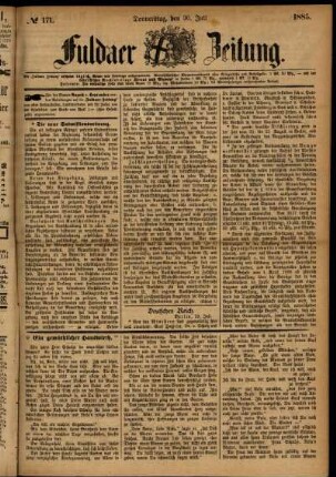Ausgabe vom Donnerstag, den 30. Juli 1885.