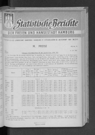 Hamburger Preisindexziffern für die Lebenshaltung im Mai 1957 : Lfd. Nr. 14