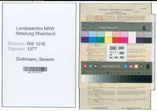 Entnazifizierung Severin Duthmann , geb. 24.06.1920 (Landwirt)