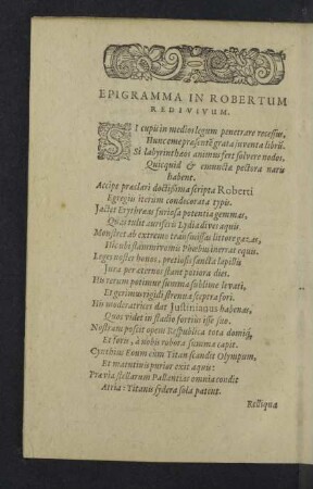 Epigramma in Robertum