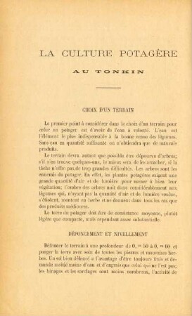 La culture potagère au tonkin