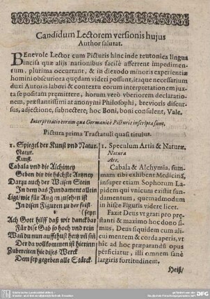 Candidum Lectorem versionis hujus Author salutat.