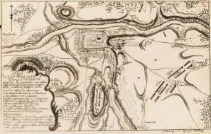 Pirna, Plan der Stadt nebst der Festung Sonnenstein, welche vom 1. bis 5. Sep. 1758 belagert wurde