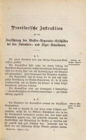 Provisorische Instruktion für die Ausführung des Waffen-Reparatur-Geschäftes bei der Infanterie : Bewaffnung: Gewehr M/09 mit Yatagan, Infanterie. Säbel M/38, Feldwebels-Säbel, Hautboisten-Säbel ; mit 1 zur Instruktion gehörigen Beilage