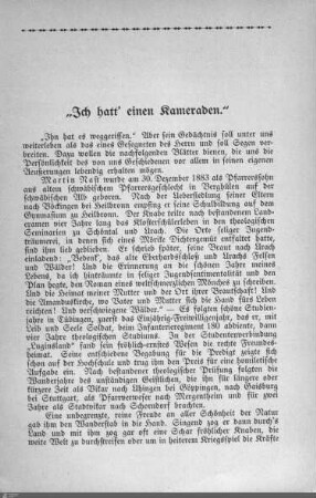 Ich hatt' einen Kameraden