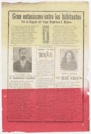 El saludo a la Ciudad de Puebla por el Sr. D. Francisco I. Madero