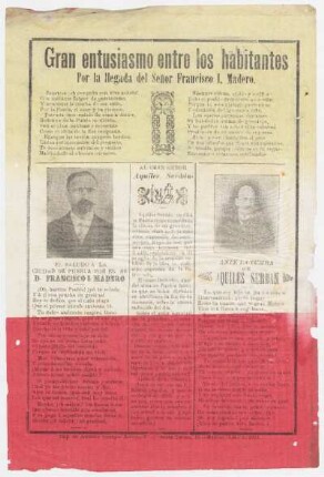 El saludo a la Ciudad de Puebla por el Sr. D. Francisco I. Madero