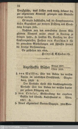 Angeschaffte Bücher
