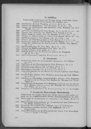 F. Geophysik, Meteorologie, Meereskunde