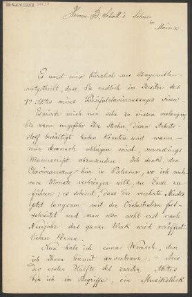 Brief an B. Schott's Söhne : 12.10.1881