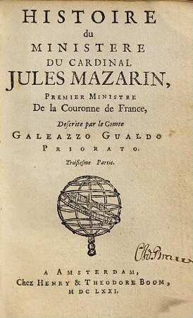 Histoire Du Ministere Du Cardinal Jules Mazarin, Premier Ministre de la Couronne de France, 3