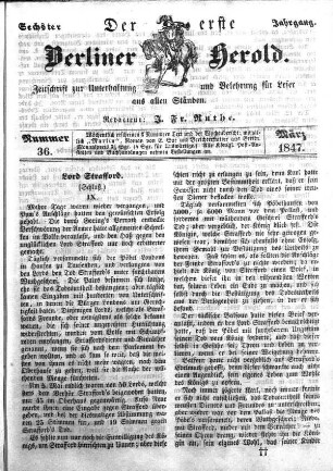 Nummer 36, März 1847