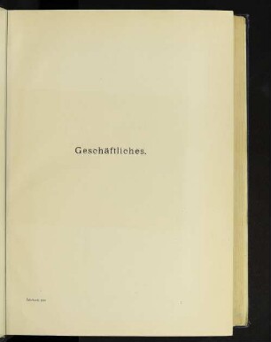 Geschäftliches.