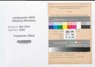 Entnazifizierung Maria Friederichs , geb. 09.06.1874 ()