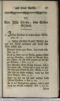 VII. Von JEsu Christo, dem Sohne GOttes