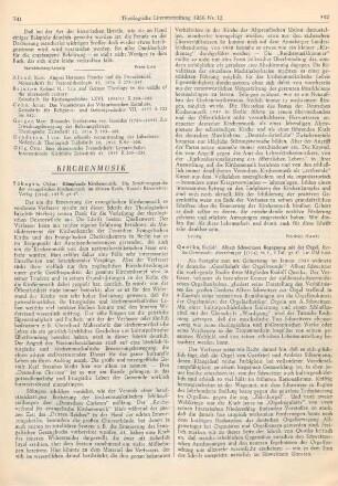 741-742 [Rezension] Söhngen, Oskar, Kämpfende Kirchenmusik