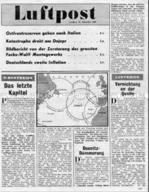 Nachrichtenblatt der Alliierten u.a. zum Seekrieg im Atlantik