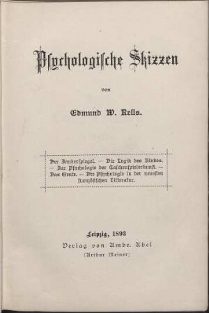 Psychologische Skizzen