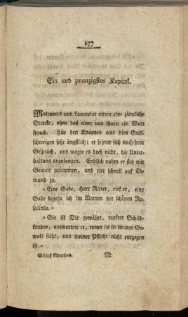 Ein und zwanzigstes Kapitel. - Zwei und zwanzigstes Kapitel.