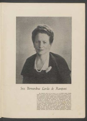 [Fotografía de] Sra. Bernardina Lorda de Ramponi