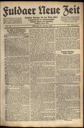 Ausgabe vom Mittwoch, den 22. Februar 1922.