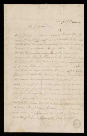 Briefe von Gottfried Ernst Hagemann an Johannes und Franz Riepenhausen, Neapel, 1808 - 1809