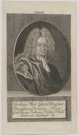 Bildnis des Nicolaus Hier. Gundlingius