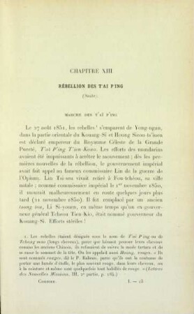 Chapitre XIII. R´ebellion des Tai Ping (Suite)