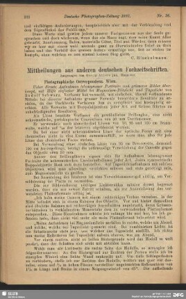 Mittheilungen aus anderen deutschen Fachzeitschriften