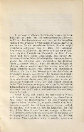 Über den Anfangsunterricht im Englischen in der Sexta