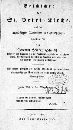 Geschichte der St. Petri-Kirche : aus den zuverlässigsten Nachrichten und Handschriften