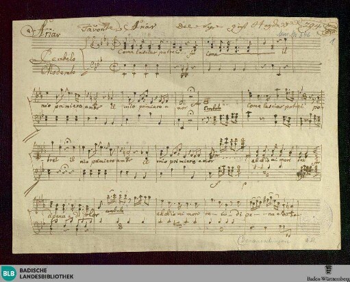 Il re Teodoro in Venezia. Excerpts. Arr - Don Mus.Ms. 646 : cemb; Hob XXIVb: E|b2 RobP 1.66/15