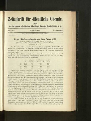 Heft VIII. 30. April 1906.