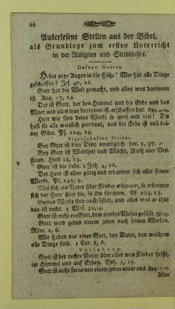 Auserlesene Stellen aus der Bibel, als Grundlage zum ersten Unterricht in der Religion und Sittenlehre