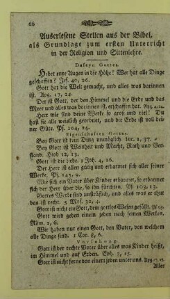 Auserlesene Stellen aus der Bibel, als Grundlage zum ersten Unterricht in der Religion und Sittenlehre