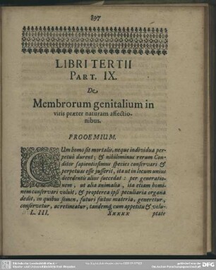 Part. IX. De Membrorum genitalium in viris praeter naturam affectionibus