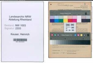 Entnazifizierung Heinrich Keuser , geb. 12.03.1907 (Studienrat)