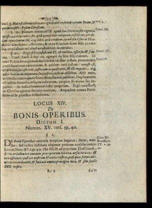Locus XIV. De Bonis Operibus