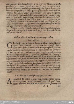 Modus apparandi globum hunc tertius.