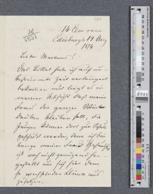 Brief an Joachim Friedrich Martens