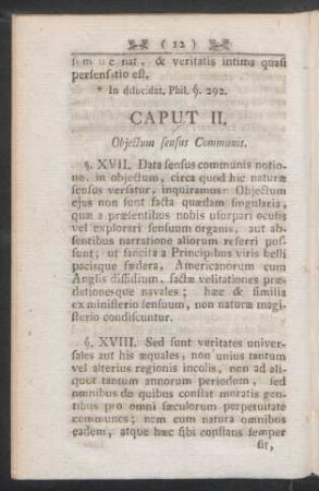Caput II. Objectum sensus Communis