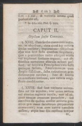 Caput II. Objectum sensus Communis