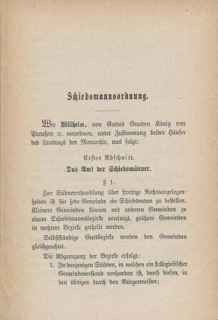 Schiedsmannsordnung.