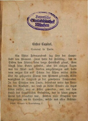 Madame de Brandebourg : historischer Roman, 1