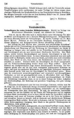 738-739, Verhandlungen des ersten deutschen Militärjuristentages
