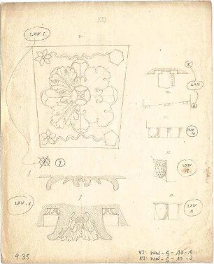 Neureuther, Gottfried von; Antike Vasen, Dekorationsentwürfe - Ornamente (Details)