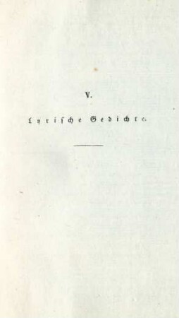 V. Lyrische Gedichte